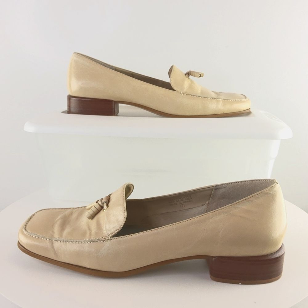 Etienne Aigner Cream Loafers with Tassel
